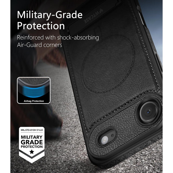 MagSafe SlimStand: Magnetic Leather Case for iPhone 17