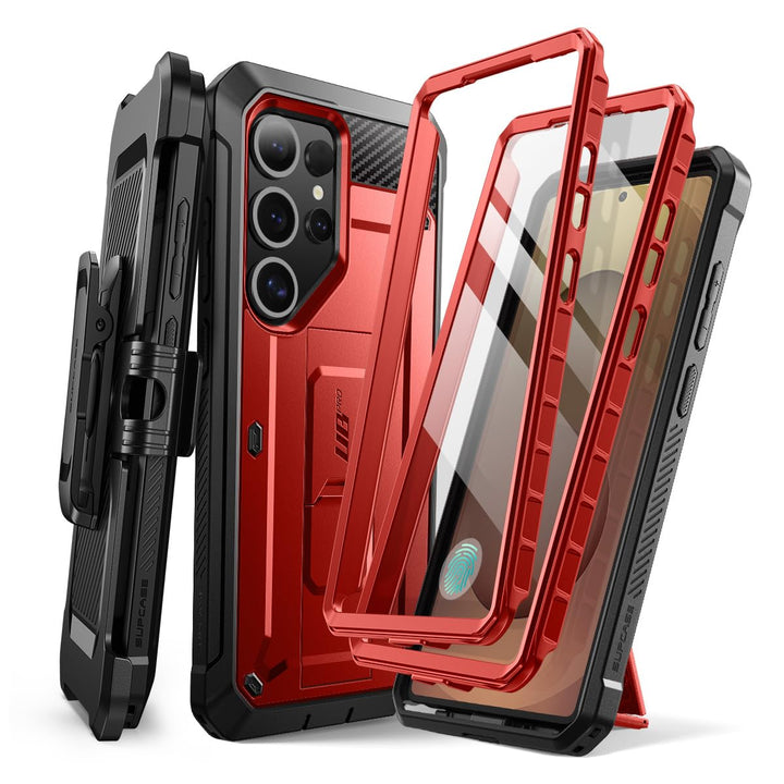 SUPCASE for Samsung Galaxy S25 Ultra Case with Stand (Unicorn Beetle Pro), [2 Front Frames] [Built-in Screen Protector & Belt-Clip] Military-Grade Protection Phone Case for S25 Ultra 6.9 Inch, Black - DOKUTRONIX