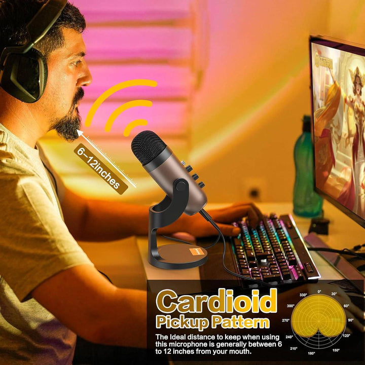 ZealSound Gold USB Gaming Mic with Headphone Jack - DOKUTRONIX