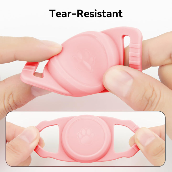 2-Pack Waterproof AirTag Dog Collar Holders – Black Silicone - DOKUTRONIX