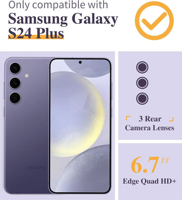 GVIEWIN Samsung Galaxy S24 Plus Case - Cherry Blossoms/Purple
