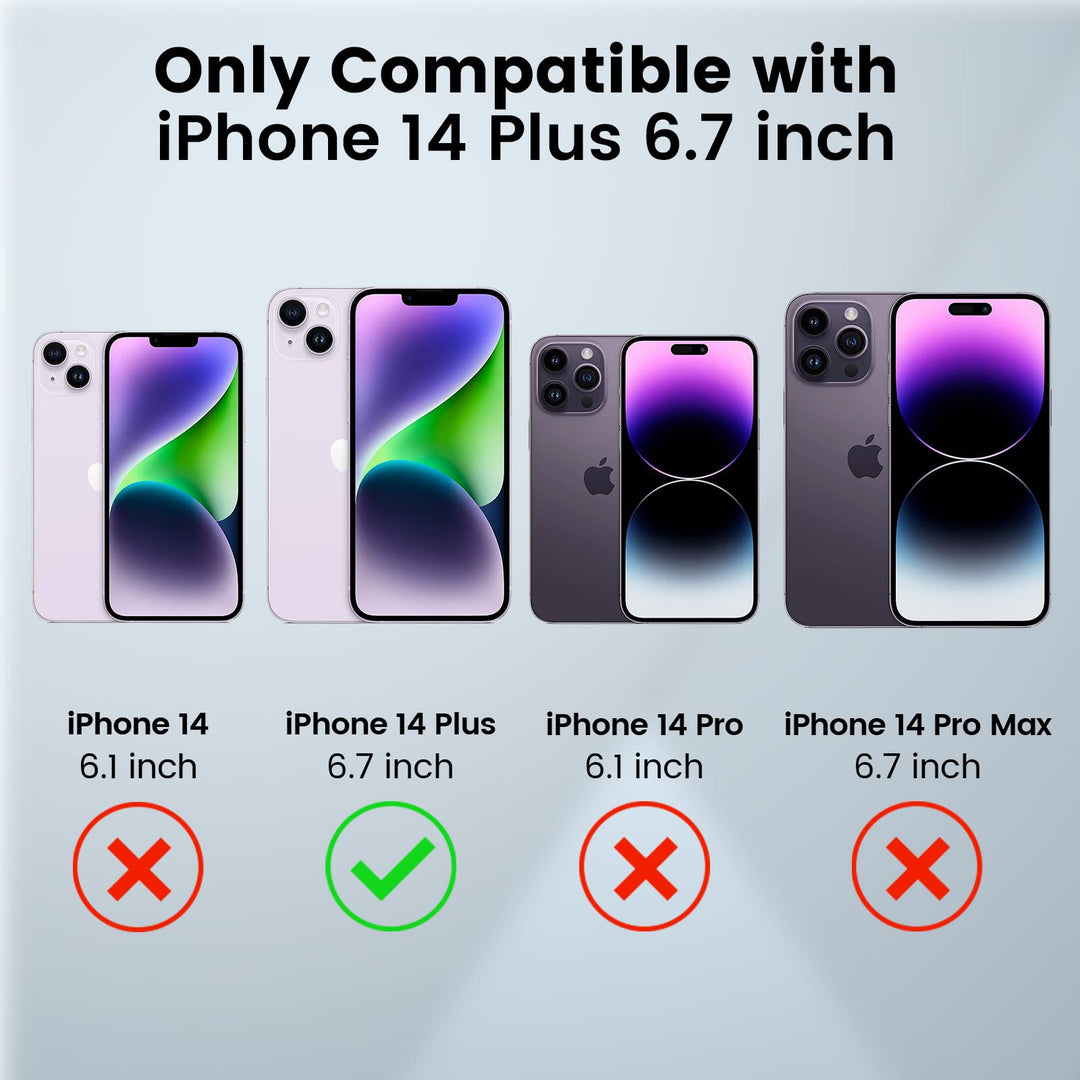 Caka iPhone 14 Plus Case – Belt-Clip Holster, Slide Camera Cover & 360° Stand (Green)