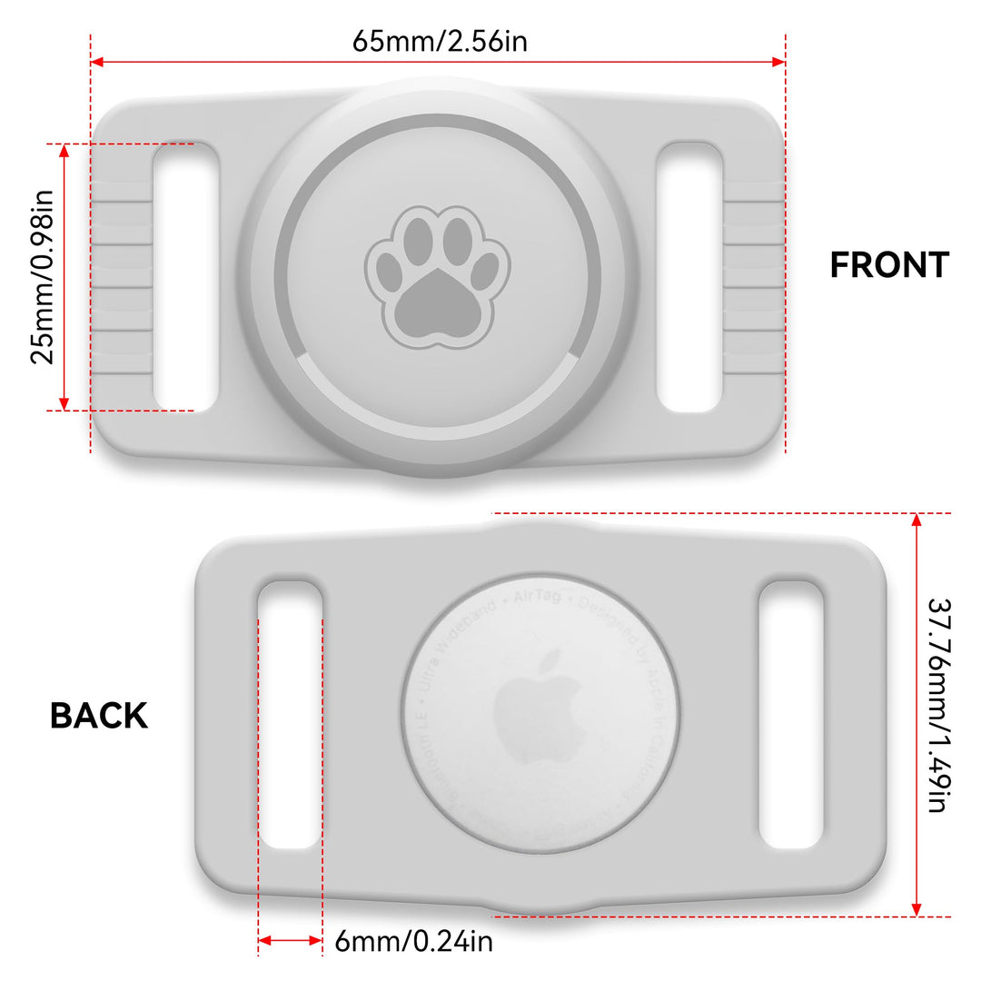 2-Pack Waterproof AirTag Dog Collar Holders – Black Silicone - DOKUTRONIX