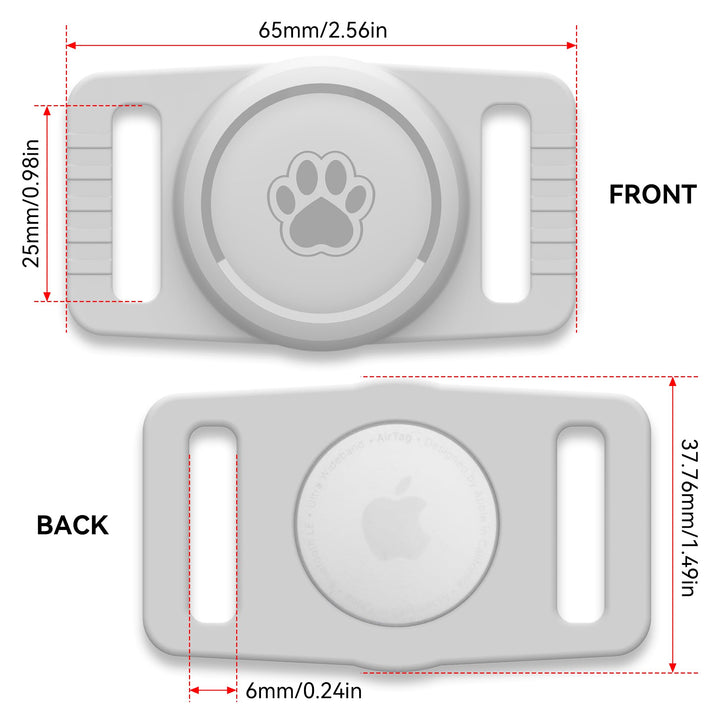 2-Pack Waterproof AirTag Dog Collar Holders – Black Silicone - DOKUTRONIX