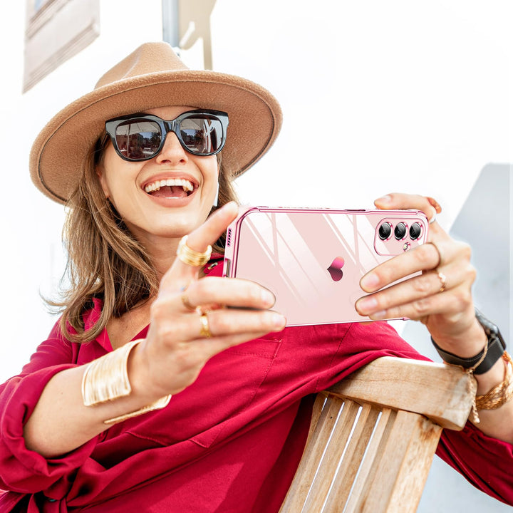 LeYi for Samsung Galaxy A15 5G Case: with Tempered Glass Screen Protector [2 Pcs]+ Full Camera Lens Protection,Love Heart Plating Girly Cute Luxury Shockproof Case, Cute Present for Mom, Dark Purple - DOKUTRONIX