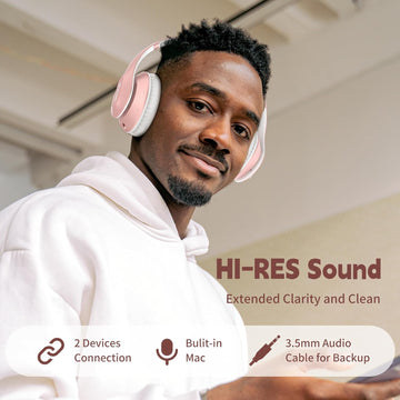 Wireless Bluetooth Headphones Over Ear - Rose Gold