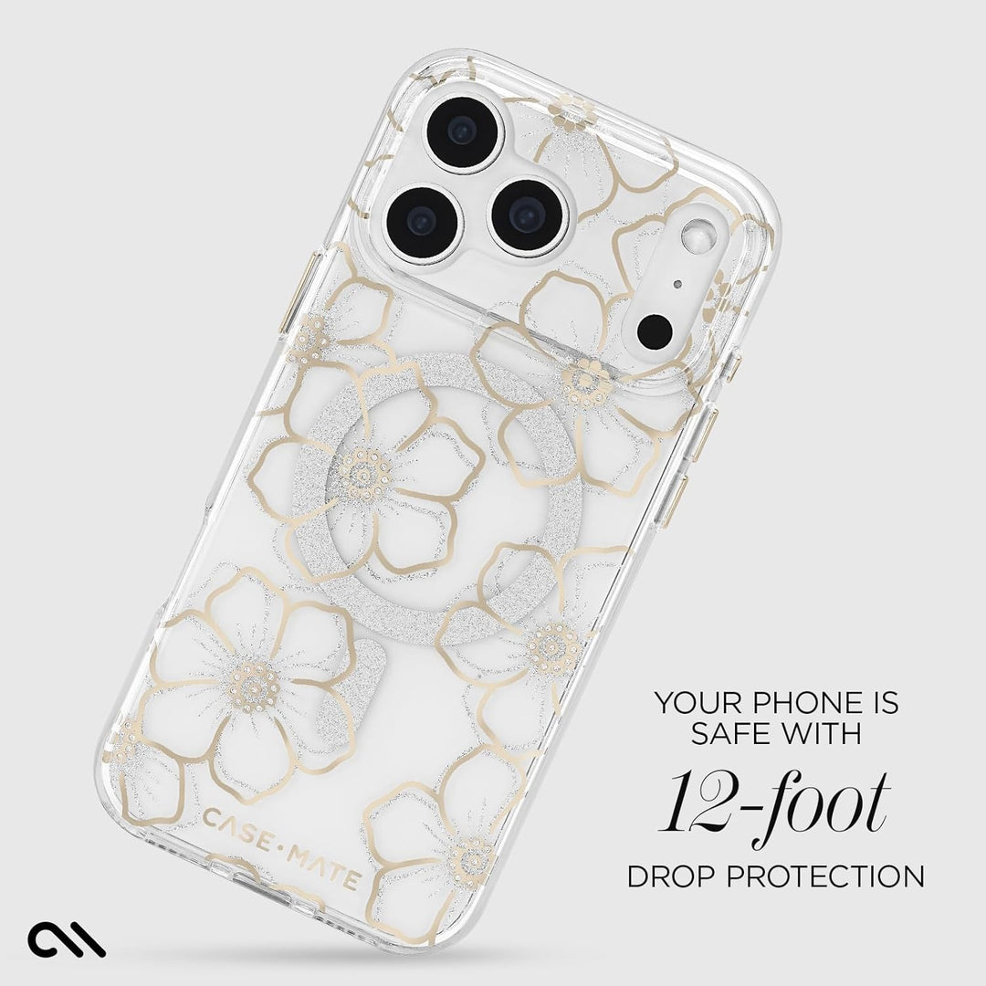 Gold Glitter MagSafe Case for iPhone 17 Pro Max, 12ft Drop