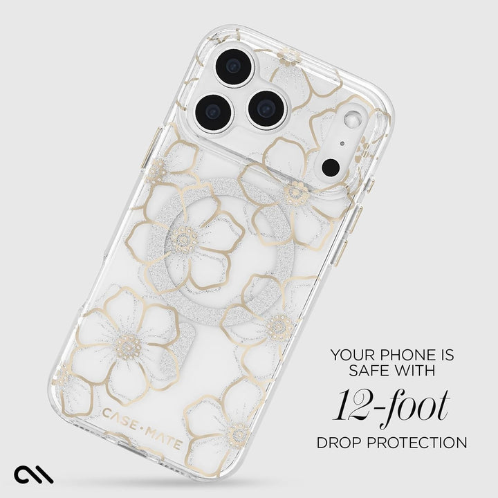 Gold Glitter MagSafe Case for iPhone 17 Pro Max, 12ft Drop