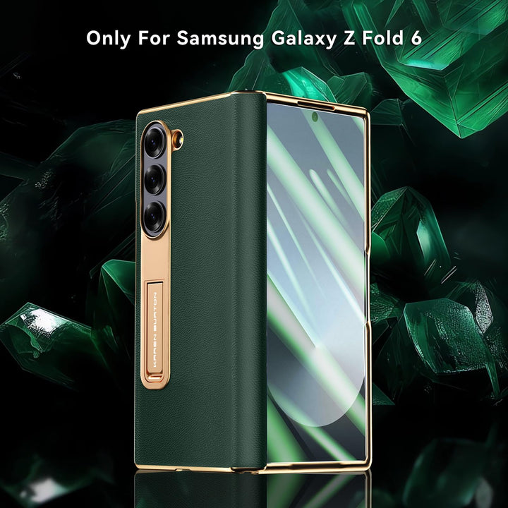 Galaxy ZFold 6 Luxe Leather Shield Case - Green