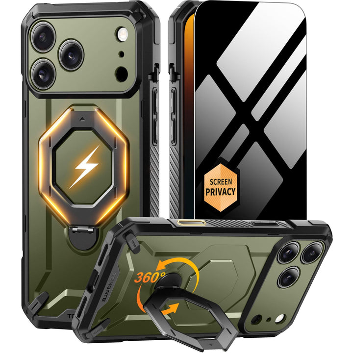 TONGATE 360° MagSafe Armor Case w/ Privacy & Camera Guard