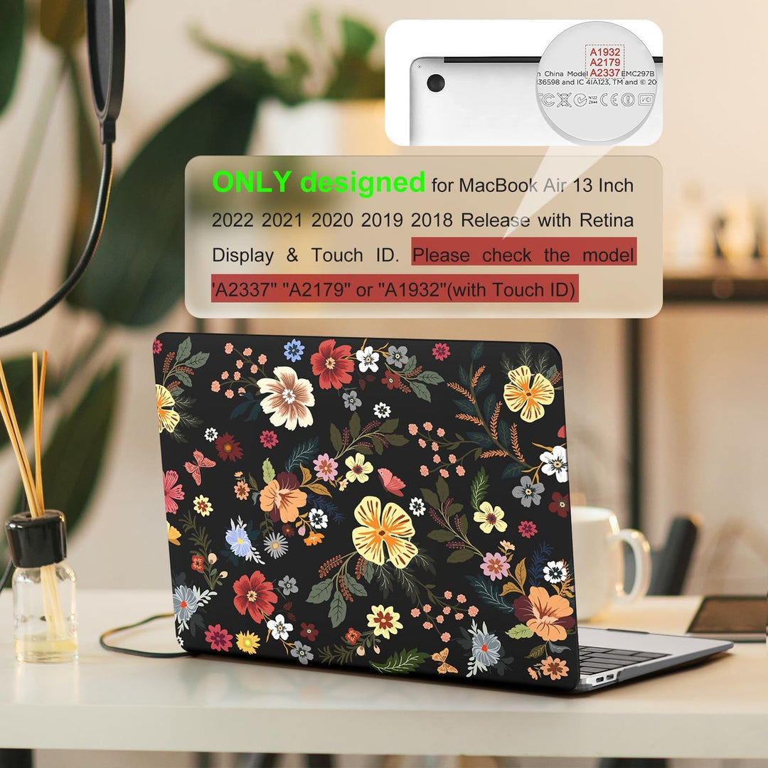 iLeadon Pink Floral MacBook Air 13 Case & Cover