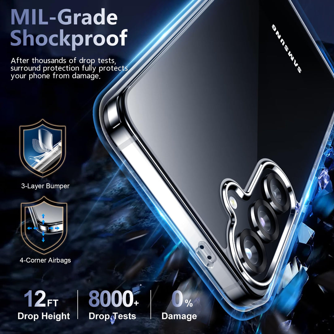 Red2Fire Designed for Samsung Galaxy A16 5G Case, [Military Grade Drop Protection] Non-Slip Heavy Duty Full Body Shockproof Protection Phone Case Galaxy A16 5G Case,Black - DOKUTRONIX