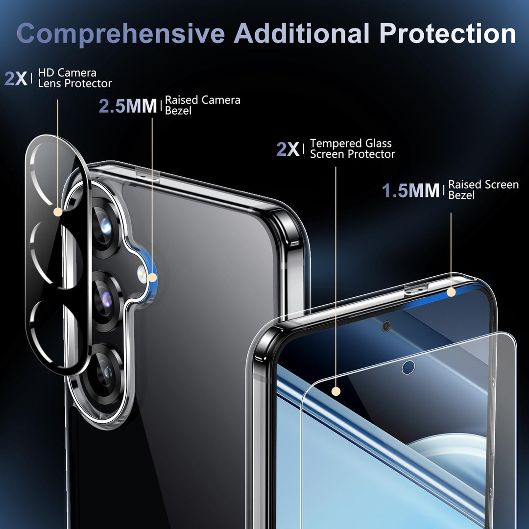 Red2Fire Designed for Samsung Galaxy A16 5G Case, [Military Grade Drop Protection] Non-Slip Heavy Duty Full Body Shockproof Protection Phone Case Galaxy A16 5G Case,Black - DOKUTRONIX