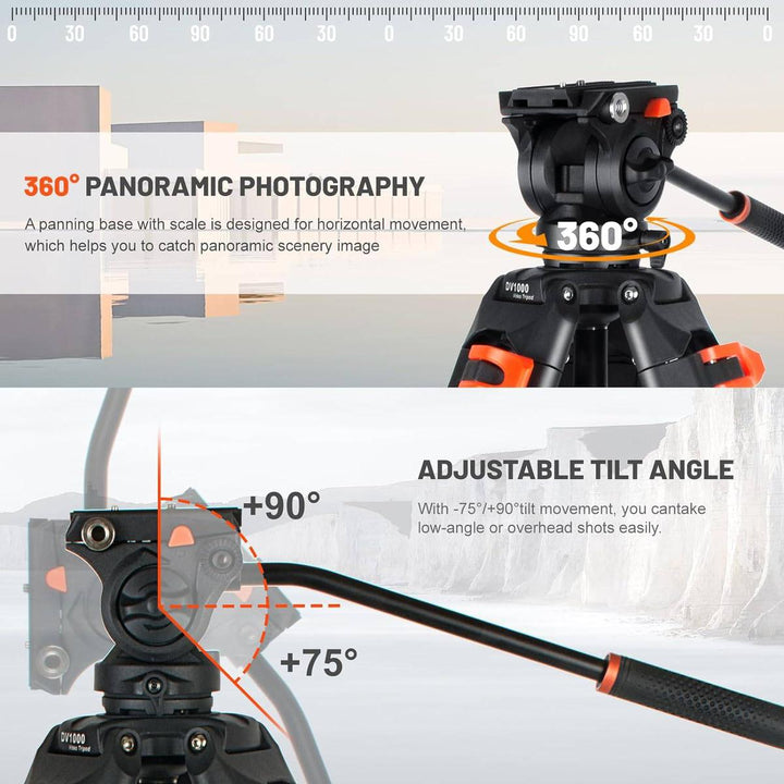 ProVideo 72 Heavy-Duty Tripod with Fluid Head - DOKUTRONIX