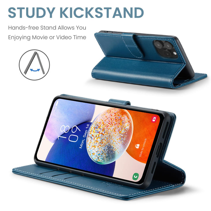 iPhone 16 Pro RFID Wallet Case - Purple Flip Cover