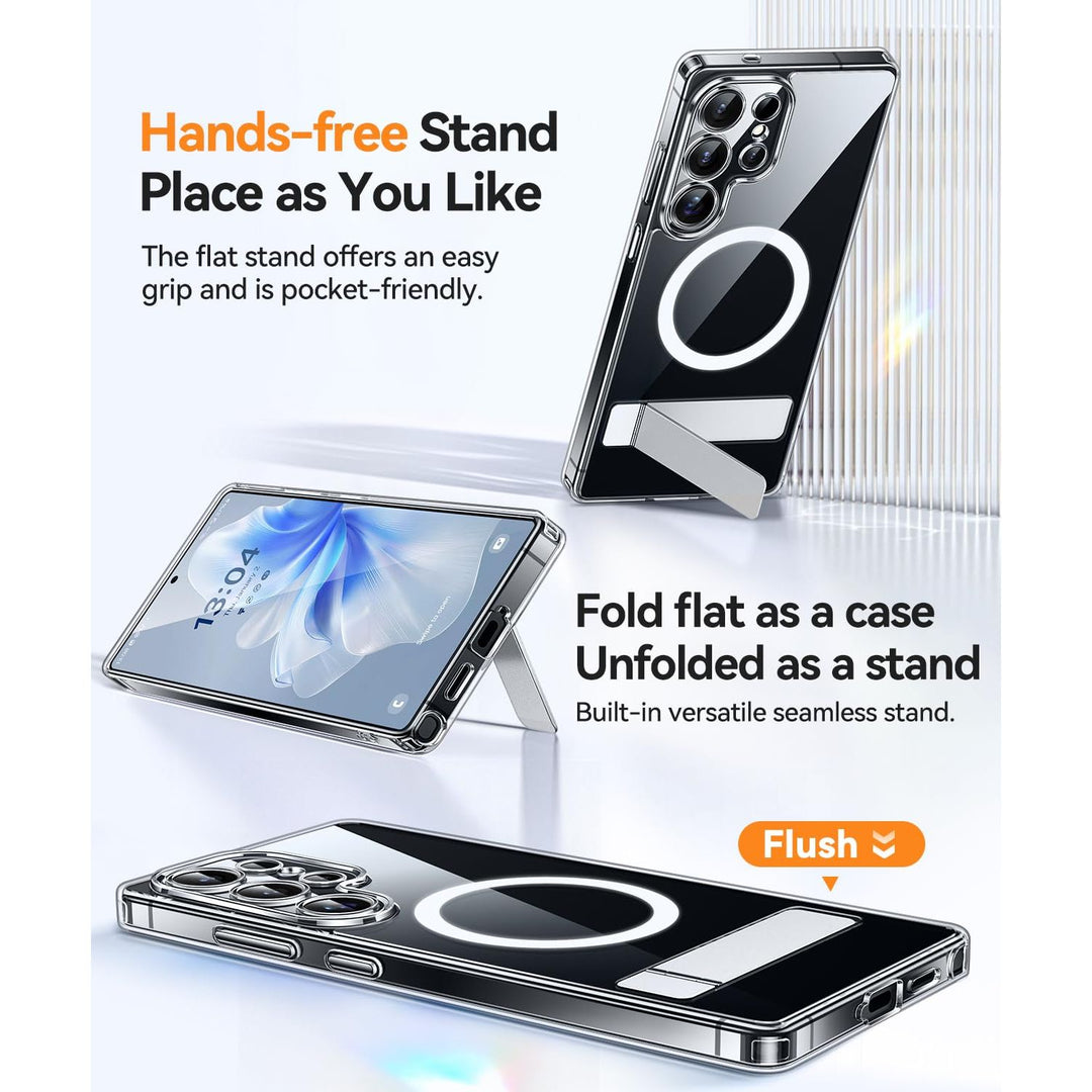 MagFlex Clear Case for Galaxy S25 Ultra with Kickstand - DOKUTRONIX