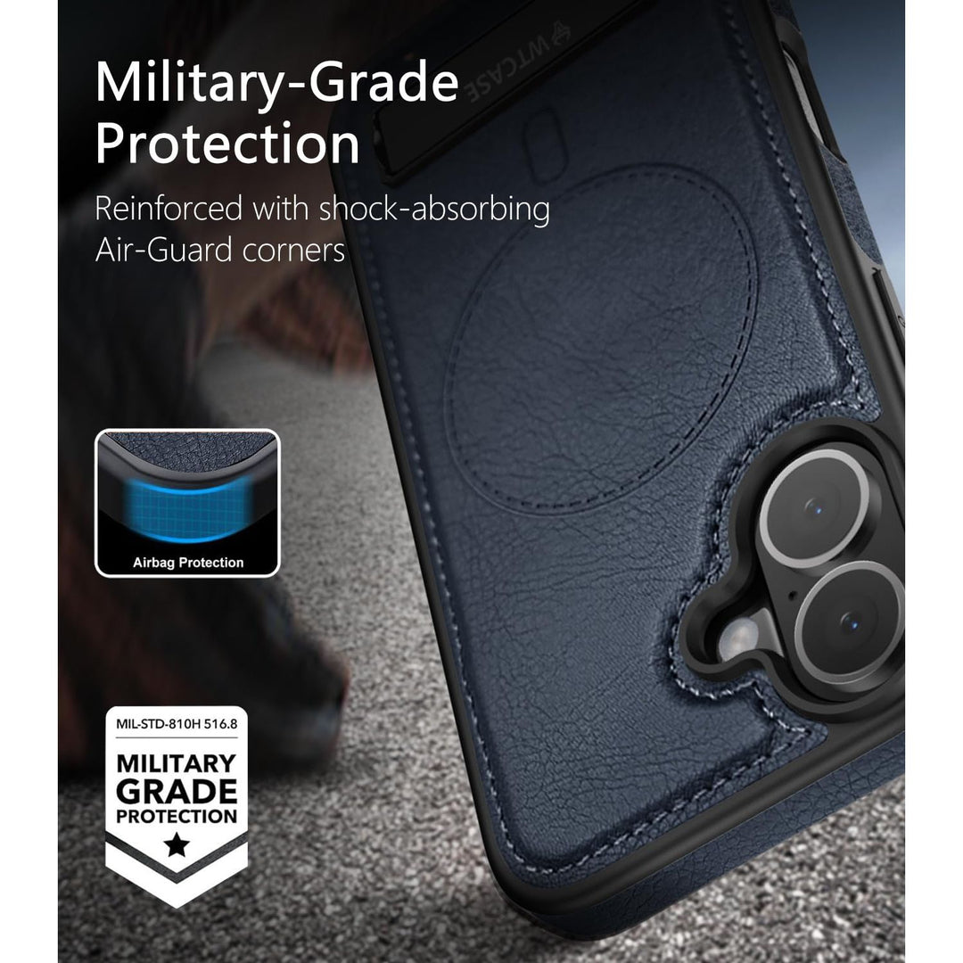 MagSafe SlimStand: Magnetic Leather Case for iPhone 17