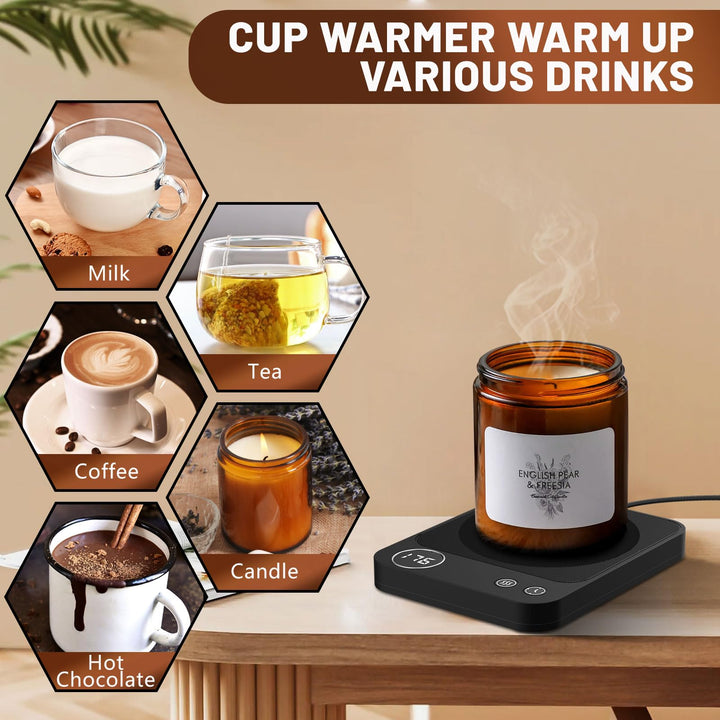 SmartDesk Mug Warmer Pro: 3-Temp, Timer & Auto Shut-Off