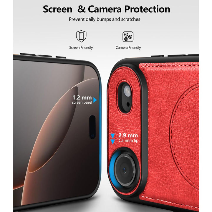 MagSafe SlimStand: Magnetic Leather Case for iPhone 17