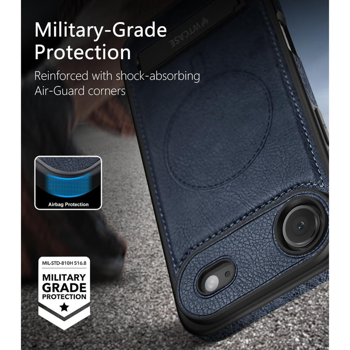 MagSafe SlimStand: Magnetic Leather Case for iPhone 17