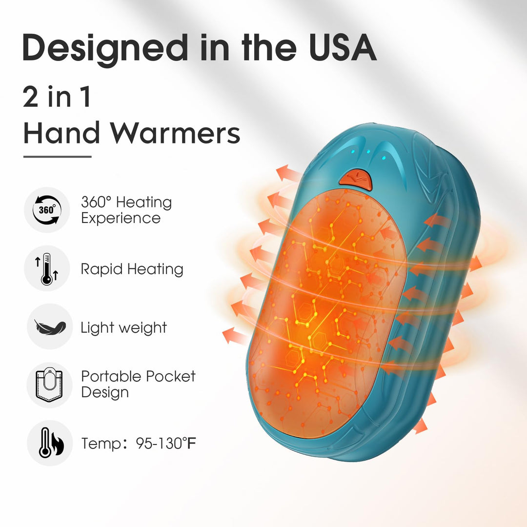 SmartHeat Duo: 20Hrs Rechargeable Hand Warmers