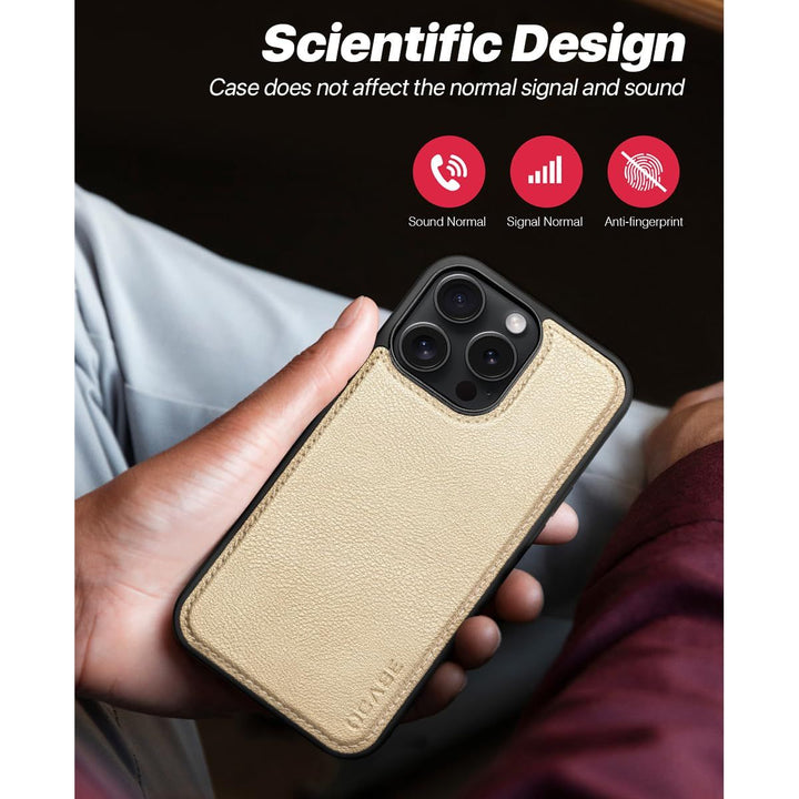 OCASE iPhone 16 Pro Detachable Wallet Case – PU Leather, RFID Blocking (Ice Blue)