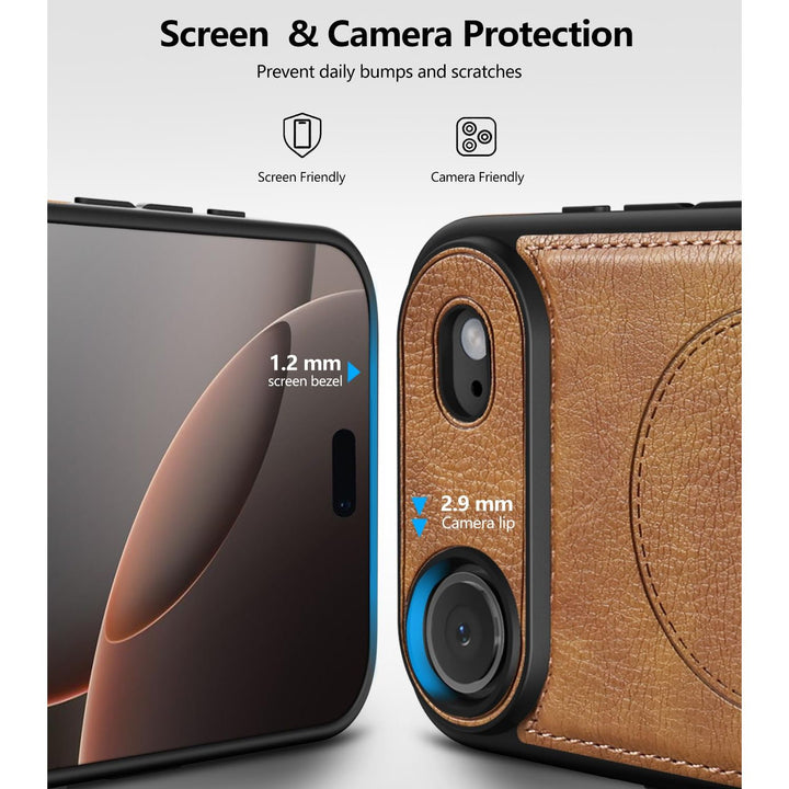 MagSafe SlimStand: Magnetic Leather Case for iPhone 17