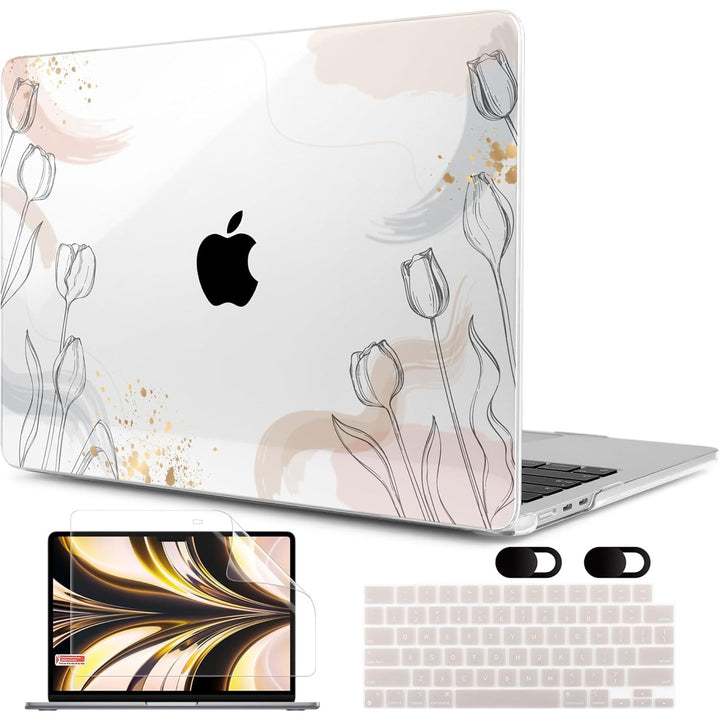 MEEgoodo Floral Hard Shell Case for MacBook Air 13