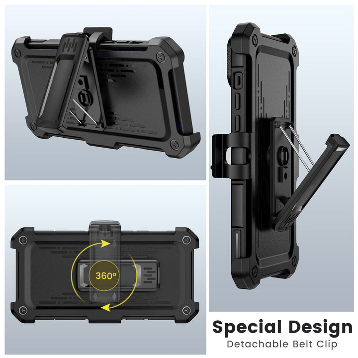 Caka iPhone 14 Plus Case – Belt-Clip Holster, Slide Camera Cover & 360° Stand (Green)