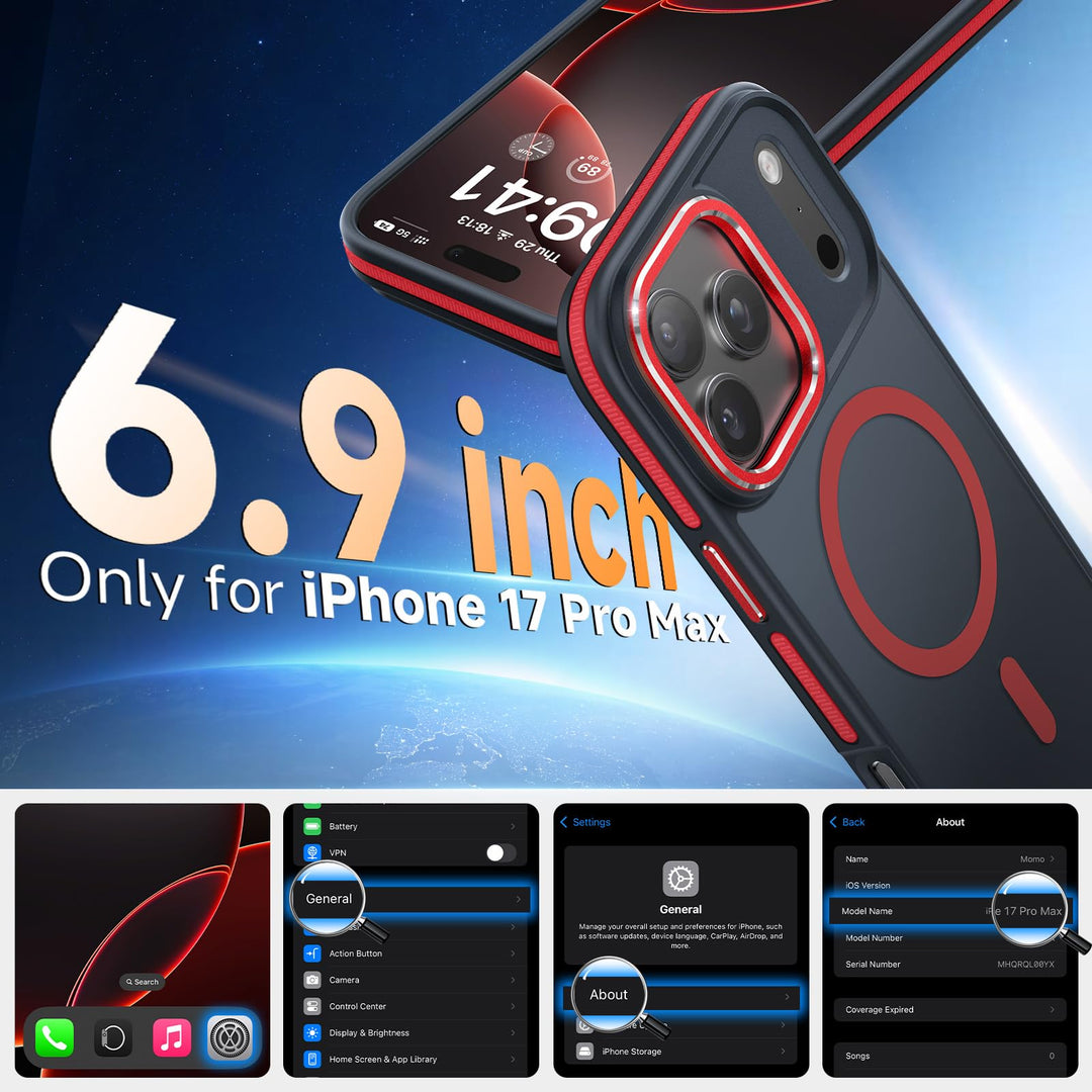 MagneFlex 3-in-1 iPhone 17 Pro Max Case - Red