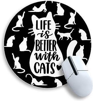Black Cat Mouse Pad - 8.6 x 8.6 Inch