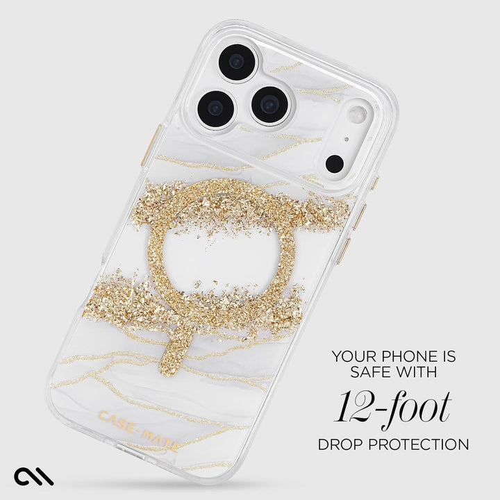 Gold Glitter MagSafe Case for iPhone 17 Pro Max, 12ft Drop