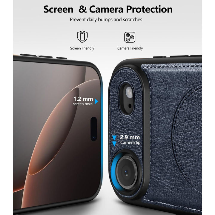 MagSafe SlimStand: Magnetic Leather Case for iPhone 17