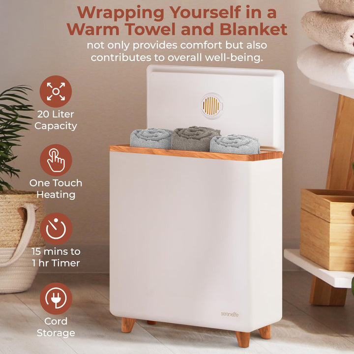 SereneLife Luxe Towel Warmer - Spa & Home Comfort