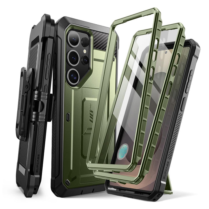 SUPCASE for Samsung Galaxy S25 Ultra Case with Stand (Unicorn Beetle Pro), [2 Front Frames] [Built-in Screen Protector & Belt-Clip] Military-Grade Protection Phone Case for S25 Ultra 6.9 Inch, Black - DOKUTRONIX