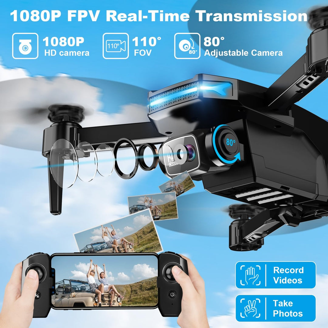 SkyMate 1080P Foldable Quadcopter with Gesture Control