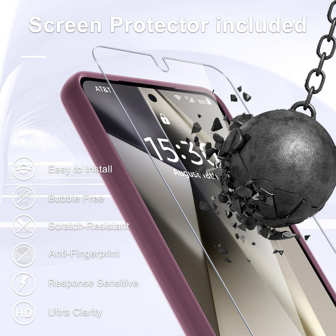 for Samsung Galaxy S24 FE Case, Matte Magnetic Phone Case with 1 Screen Protector, Support for Magsafe, Translucent Frosted Slim Shockproof Protective Cover for Samsung Galaxy S24 FE, Navy Blue - DOKUTRONIX