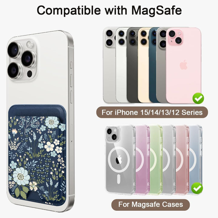Magnetic Wallet - Blue Daisy - DOKUTRONIX