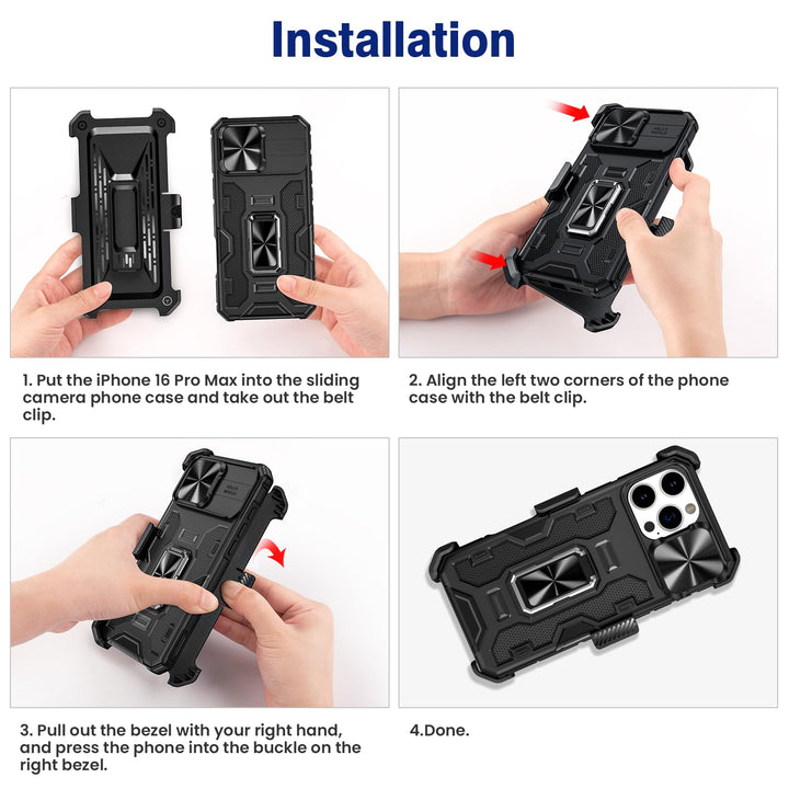 VEGO Armor Case for iPhone 16 Pro Max - Black