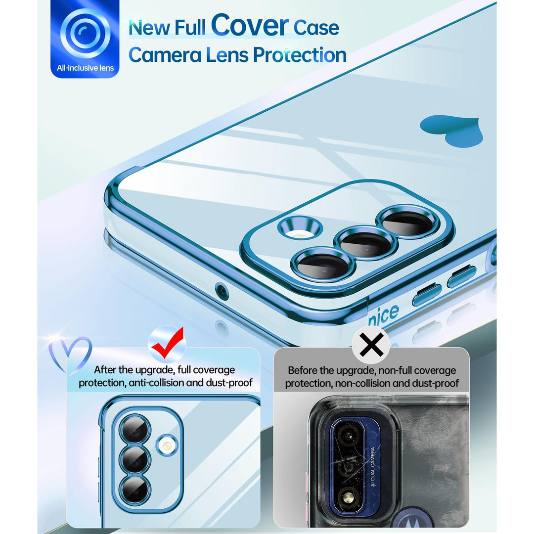 LeYi for Samsung Galaxy A15 5G Case: with Tempered Glass Screen Protector [2 Pcs]+ Full Camera Lens Protection,Love Heart Plating Girly Cute Luxury Shockproof Case, Cute Present for Mom, Dark Purple - DOKUTRONIX