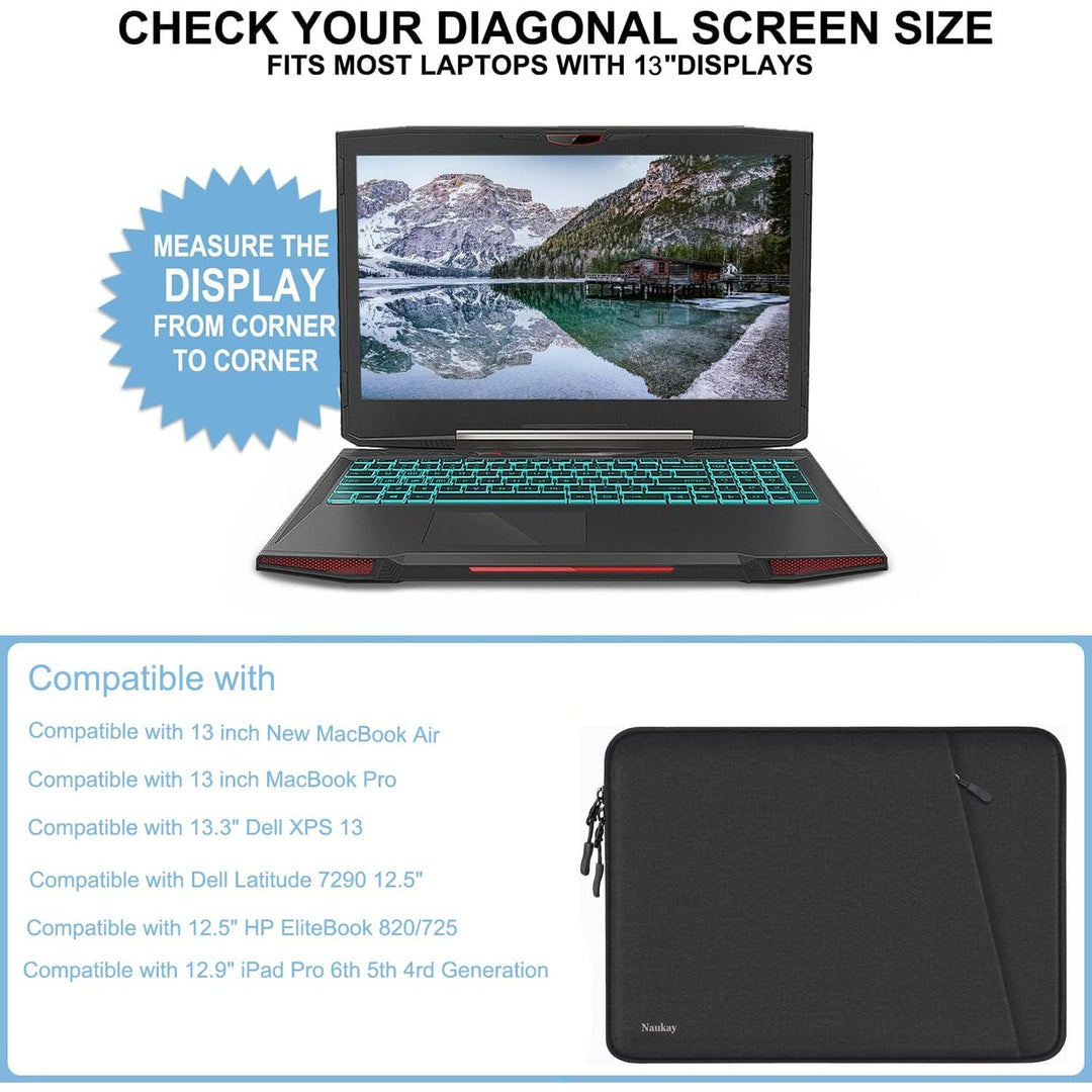 Gray Shockproof 13.3 Laptop Sleeve & Accessory Bag