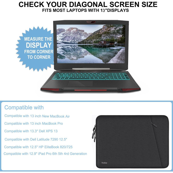 Gray Shockproof 13.3 Laptop Sleeve & Accessory Bag