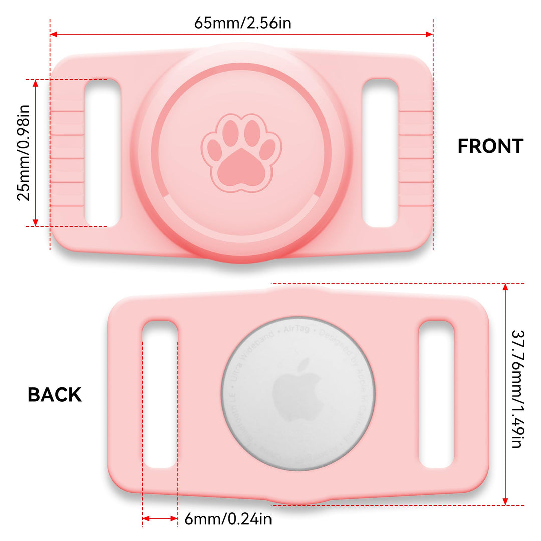 2-Pack Waterproof AirTag Dog Collar Holders – Black Silicone - DOKUTRONIX