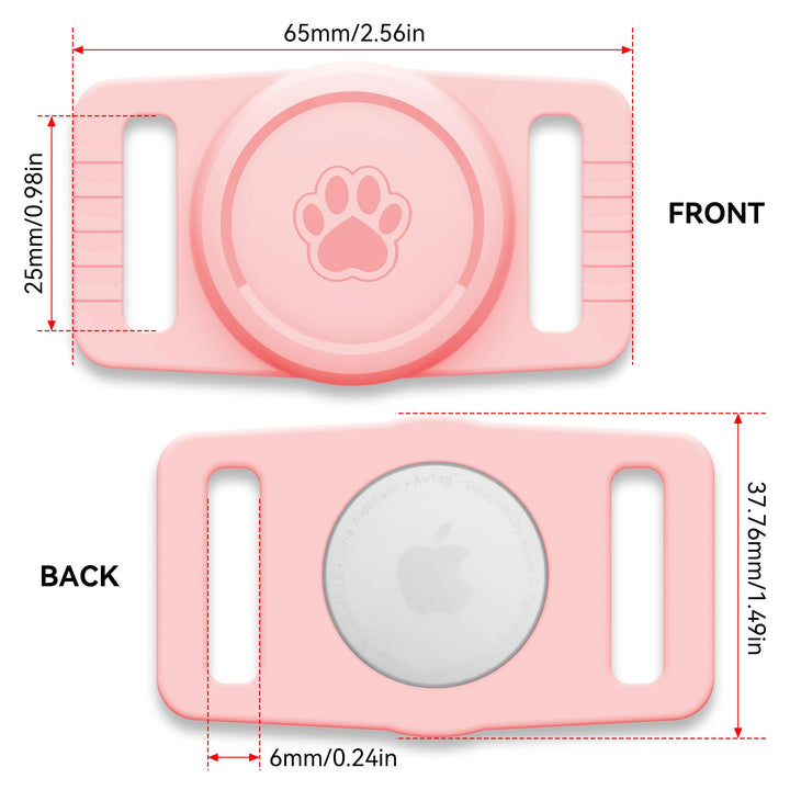 2-Pack Waterproof AirTag Dog Collar Holders – Black Silicone - DOKUTRONIX