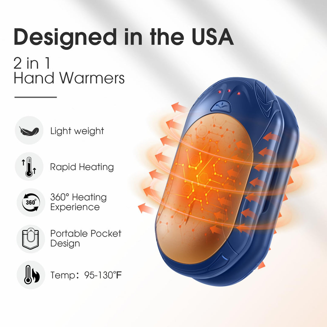 SmartHeat Duo: 20Hrs Rechargeable Hand Warmers