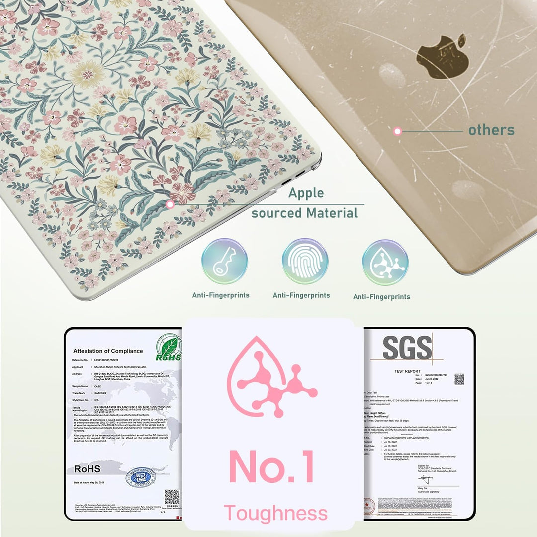 iLeadon Pink Floral MacBook Air 13 Case & Cover