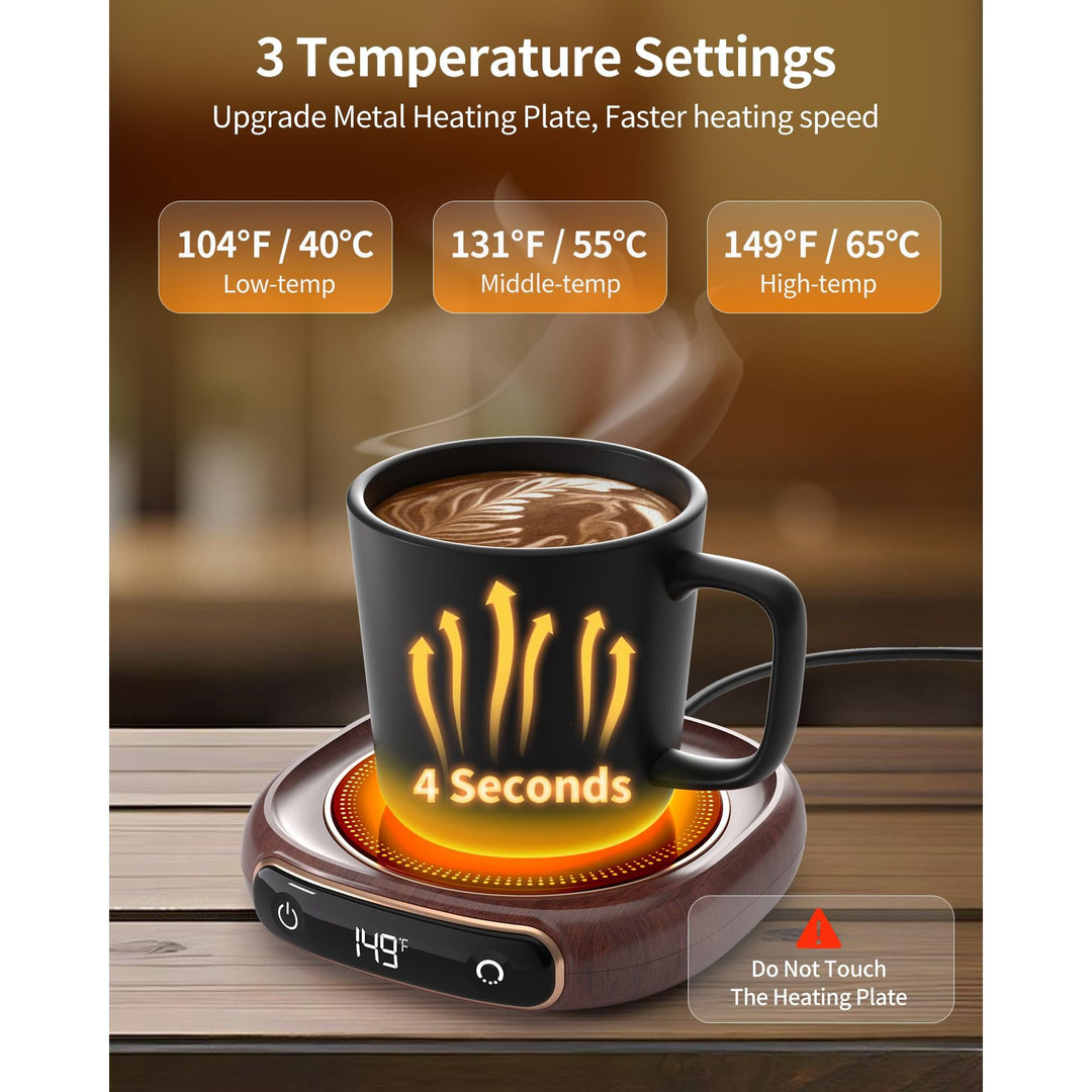 AutoHeat Mug Warmer: 3-Temp Desk & Office Essential