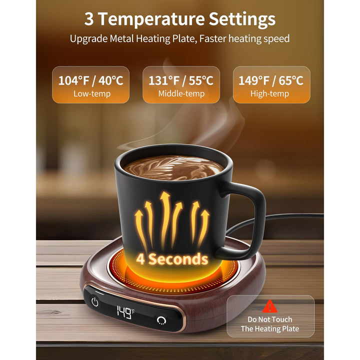 AutoHeat Mug Warmer: 3-Temp Desk & Office Essential