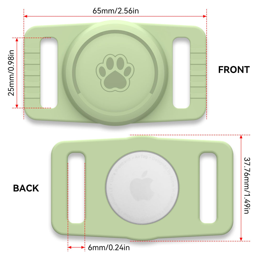 2-Pack Waterproof AirTag Dog Collar Holders – Black Silicone - DOKUTRONIX