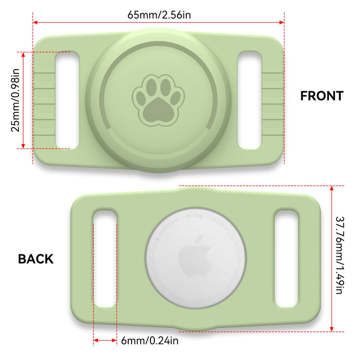 2-Pack Waterproof AirTag Dog Collar Holders – Black Silicone - DOKUTRONIX